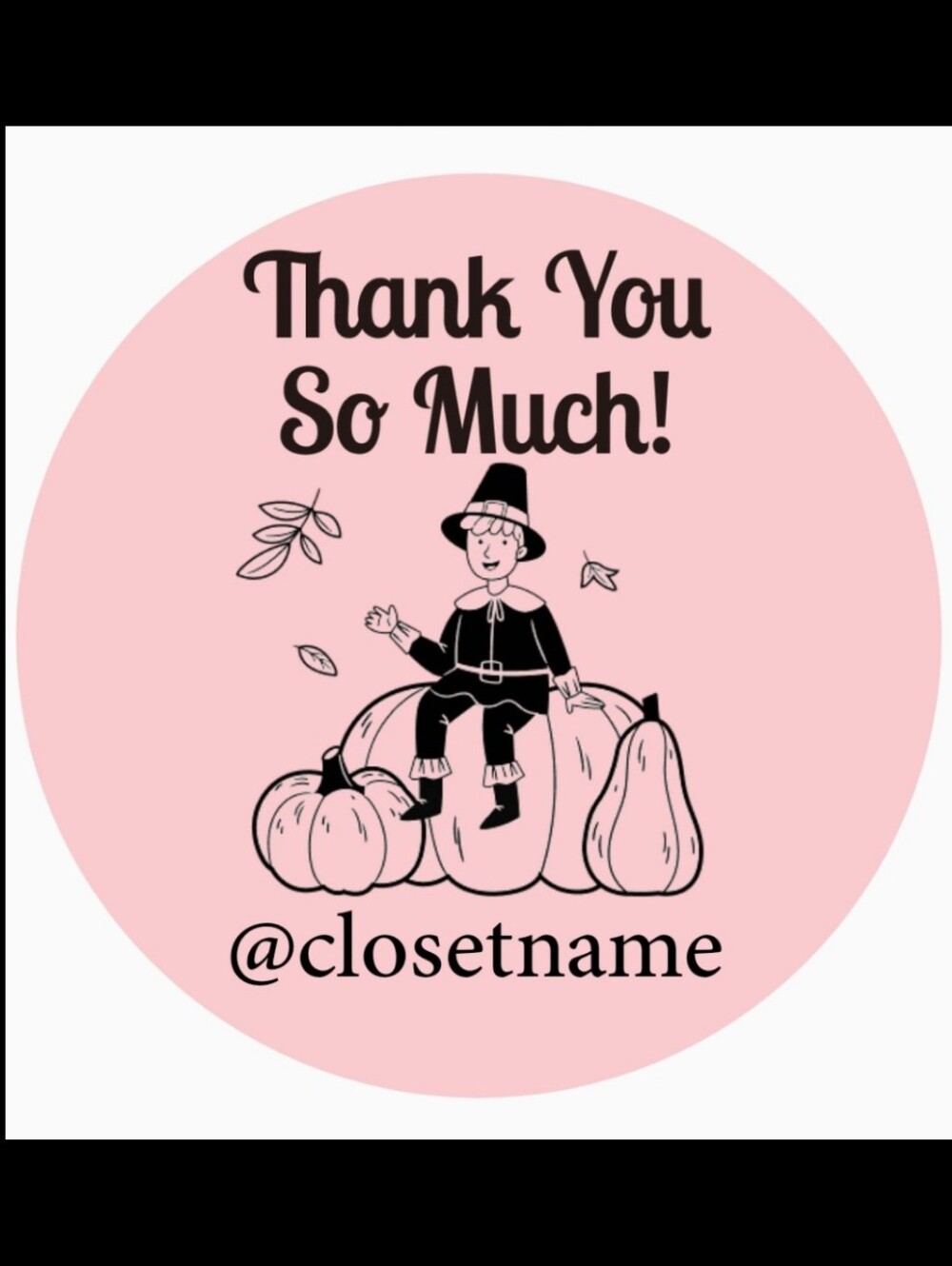 100ct ROLL "SCARECROW"  CUSTOM THANK YOU STICKERS